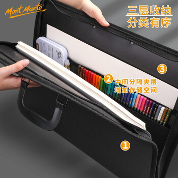 蒙玛特(Mont Marte)美术包6个装a2 画袋手提画包工具包画画作品袋大容量收纳袋套装 便携防水画板袋工具袋V速写素描