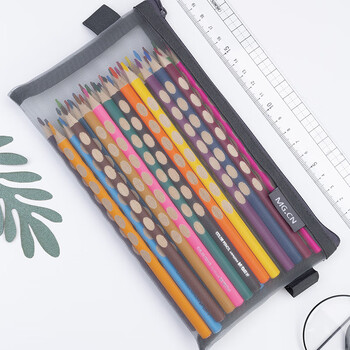 晨光(M&G)文具透明网纱笔袋 考试专用袋文具袋文具盒便携可带入考场中高考 灰色APB95494 晨光(M&G)文具透明网纱笔袋 考试专用袋文具袋文具盒便携可带入考场中高考 灰色APB95494