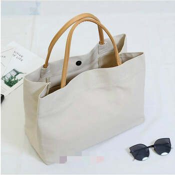 珠筠袋帆布袋文艺手提袋大容量瑜伽健身帆布包印米白款可批量其他