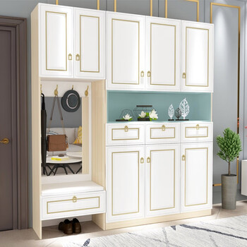 门口大容量衣帽柜组合门厅柜到顶莹莱居120cm鞋柜60cm穿衣柜组合柜子