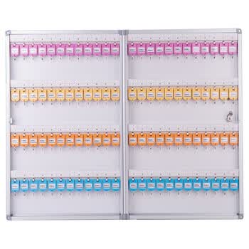 得力(deli) 50802 钥匙管理箱 96位铝合金钥匙管理箱 钥匙整理收纳柜 银色【ZY】