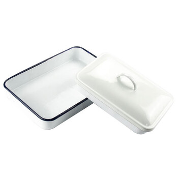 海斯迪克 HKCL-267 搪瓷托盘 白色实验室化工消毒盘 方形盘 加厚平底 单个25*30