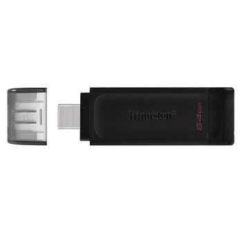 金士顿（Kingston）64GB USB3.2 Gen1 Type-C 大容量手机U盘 DT70 黑色 适用安卓苹果 车载手机电脑通用优盘