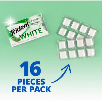 牙齿美国原装tridentwhite系列留兰香薄荷口香糖16粒薄荷味