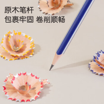 得力（deli）经典彩色抽条三角杆2B铅笔带橡皮头学生考试素描绘图铅笔50支/桶33596【六一儿童礼物】