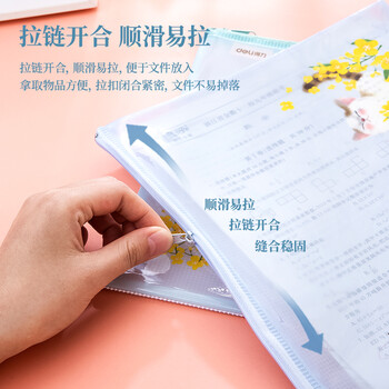 得力(deli)72537 A4卡通透明文件袋拉边袋 网格拉链袋防水资料袋档案袋 凭证票据试卷收纳袋 颜色随机 12个装 得力(deli)72537 A4卡通透明文件袋拉边袋 网格拉链袋防水资料袋档案袋 凭证票据试卷收纳袋 颜色随机 12个装