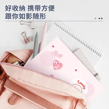 得力(deli)72494 可爱A4透明活页分页试卷夹档案文件夹插页袋40页资料册文件收纳册学生办公 颜色随机 12本装