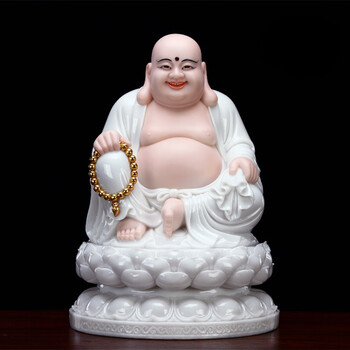 纤雅洁 玉石弥勒佛佛像居家供奉弥勒大肚笑佛摆件供奉家用弥勒佛未来