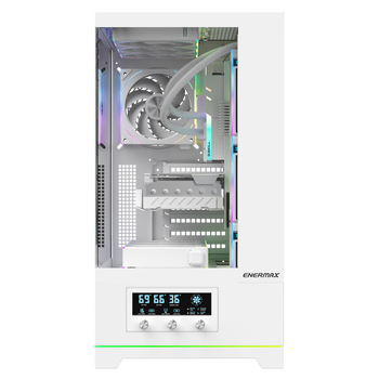 安耐美（Enermax）Pano D58wukong机箱 白色（空调海景房/支持360水冷/支持背插主板/ATX主板/温度显示屏/TYPE-C）