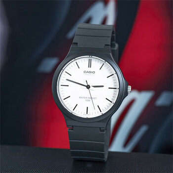 卡西欧(casio)小黑表男女经典简洁情侣石英电子大表盘mw-240-1b/7b/4b