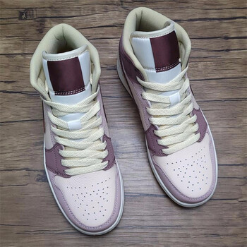 帅电brown pink乔1红豆彩色 烟灰紫红 中帮休闲运动