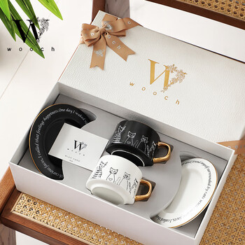 物取（WOOCH）高颜值咖啡杯碟新婚礼物结婚礼盒套装情侣杯子乔迁伴手礼送新人
