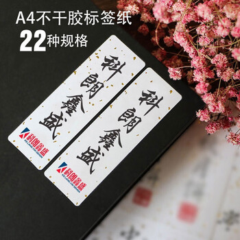 科朗鑫盛不干胶打印纸唛头纸箱a4分切哑面空白激光喷墨手写粘贴背胶纸姓名贴A4多格标签纸 光盘贴50张