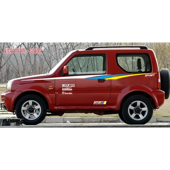 疯车绘铃木吉姆尼车贴进口吉姆尼个性车身腰线贴纸改装全车拉花彩条a