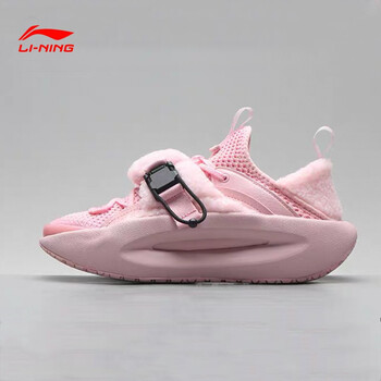中国李宁运动休闲鞋走秀款云游42科技女秋冬潮流运动鞋新珊瑚粉35