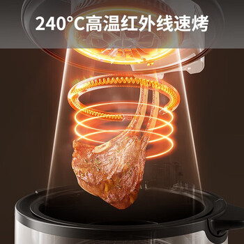 九阳（Joyoung）空气炸锅5.5L 可视大容量电炸锅 蒸汽嫩烤不用翻面 双旋钮控温控时 多功能烤箱薯条机 KL55-V0Fast