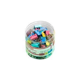 得力(deli)60只15mm彩色长尾夹票夹 6#金属燕尾夹票据夹子 办公用品 8556ES【ZY】