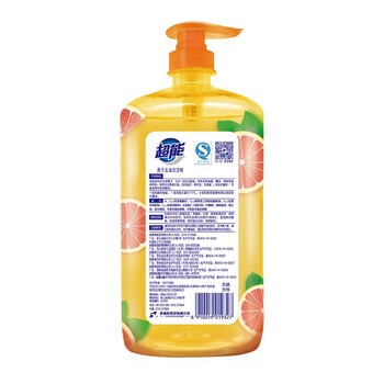 超能 去油易冲洗不残留 温和安全 离子去油洗洁精(西柚祛腥) 1kg*2瓶