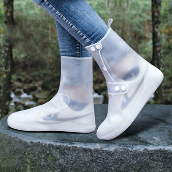 雨鞋套防水防滑鞋套男女中高加厚耐磨底脚套学生户外雨靴套 (高水位三