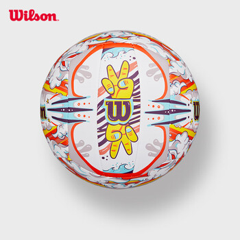 Wilson威尔胜GRAFFITI PEACE VB涂鸦白橙设计青少年学生成人标准5号排球