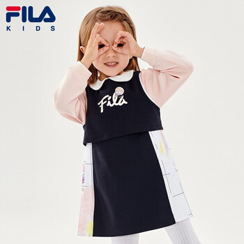fila斐乐童装儿童连衣裙2021秋季款女小童时尚洋气无袖背心裙子120