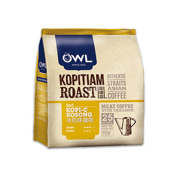 猫头鹰(OWL)二合一炭烧原味速溶咖啡粉325g(13g*25条) 马来西亚进口 猫头鹰(OWL)二合一炭烧原味速溶咖啡粉325g(13g*25条) 马来西亚进口