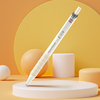 【开学必备】缤乐美(Paper Mate)中性笔0.5mm速干高颜值按动式学生棉花糖黄色笔身G130黑色单支装