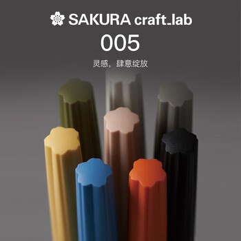 樱花（SAKURA）【日本文具大赏】签字笔宝珠笔新年礼盒craft_lab 005浅灰蓝日本大赏黄铜笔商务办公送礼