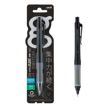 三菱（uni）KURUTOGA自动铅笔 0.5mm双模式旋转软胶笔握不断铅自动铅笔M5-1009GG 黑色 单支装