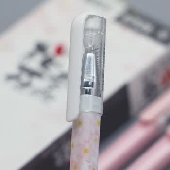 晨光樱花季中性笔学生用AGP67126全针管黑色水笔签字笔0.38mm可爱 12支/盒 1盒
