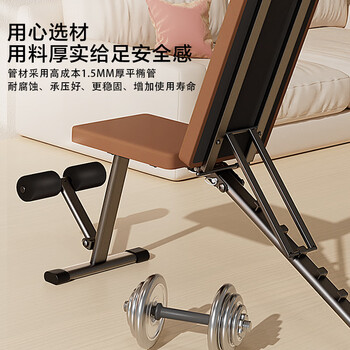 京东京造  哑铃凳家用多功能仰卧起坐辅助板卧推凳健身训练椅飞鸟凳棕黑