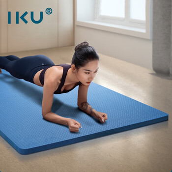 IKU双人瑜伽垫加厚10mm舞蹈训练儿童爬行多功能家庭运动健身垫子蓝