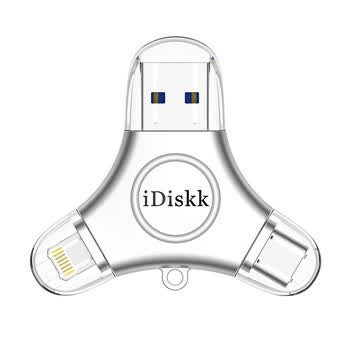 iDiskk64GB MFi认证三合一手机U盘type-c电脑直连存储大容量适用华为安卓苹果15iPhone16照片备份优盘