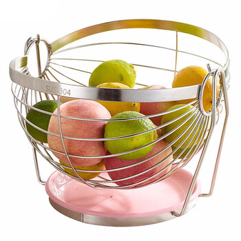 水果篮沥水篮果盘客厅水果收纳篮放水果的篮子果盆 不锈钢c型