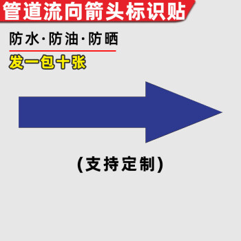 國標管道流向箭頭標識貼消防化工自來水天然氣壓縮空氣反光膜定製