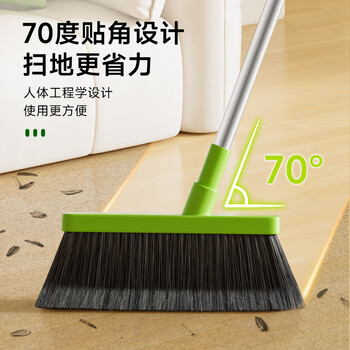 3M思高  扫把簸箕套装 家用软毛开纤 扫帚畚箕两件套 一体杆 非拼接
