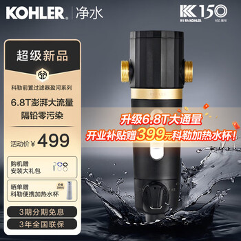 科勒（KOHLER）前置过滤器盈河 家用净水器 全屋自来水中央大通量净水机 40微米反向冲洗 水压监控可视