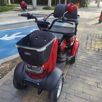 健步翔舞四轮电动车老年老人休闲代步车电瓶车双人版智能电磁自动刹车