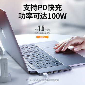绿联Type-C扩展坞苹果直插式拓展坞适用MacBookPro/Air笔记本M3/M4芯片雷电4/5转换器USB3.0读卡器C口