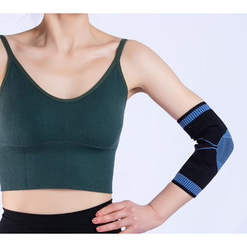 排球护臂 运动护肘硅胶支撑男女健身篮球装备网球防滑运动护臂 黑绿色