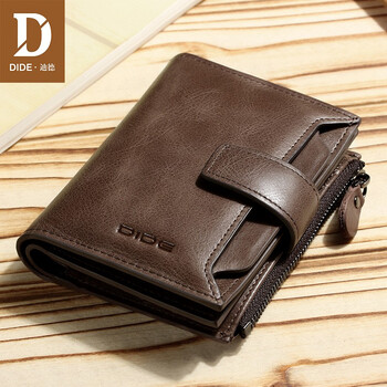 拉链零钱包独立插卡卡包男复古男士钱夹青年驾驶证皮夹dq829深啡色