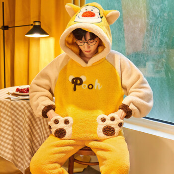 浪莎睡衣男秋加厚加绒珊瑚绒2021年新款加肥加大码法兰绒冬季男士休闲