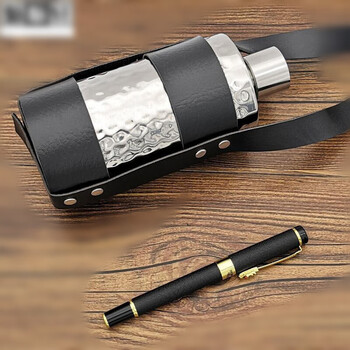 抖音同款神器便携式酒壶不锈钢小酒壶1斤2斤圆柱酒壶户外随身水壶加厚