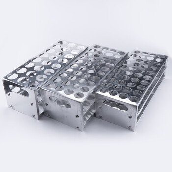 海斯迪克 HKCX-13 铝制试管架 实验室多功能离心管架 试管展示放置架 40孔-孔径22.5mm 