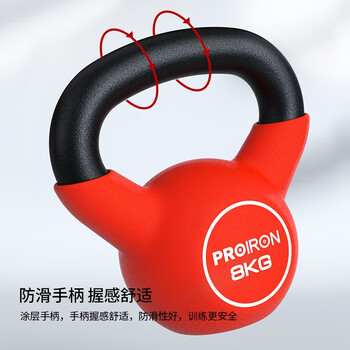 PROIRON普力艾 壶铃男士提壶哑铃壶健身壶铃铸铁深蹲练臀器械浸塑 16KG
