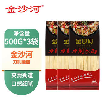 金沙河 刀削面 刀削麺 中華ヌードル 500g 1袋（金沙河 刀削面 1