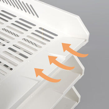 西玛（SIMAA）【全网热卖】莫兰迪三层镂空收纳文件座 自由拆卸组装文件盘/文件框/文件架 办公用品 皓月白6353