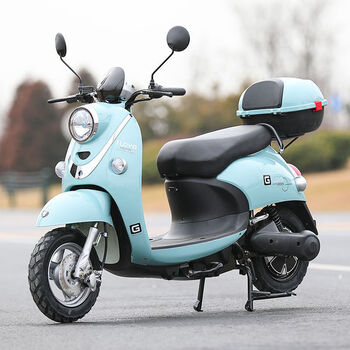 新款电摩碟刹小龟王电瓶车60v72v成人代步女士小绵羊电动车 丝绸蓝(高
