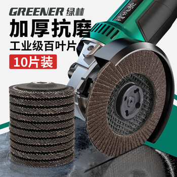 绿林（GREENER）百叶片80目10片100*16角磨机砂轮片抛光打磨片角磨片