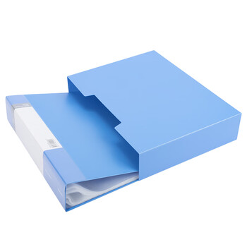 得力(deli)5007ES  A4透明活页多层分页试卷夹文件夹插页袋100页资料册文件收纳册学生办公用 蓝色 12本装